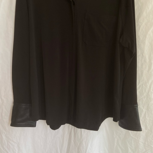 Lane Bryant Black Casual leather Button Down Shirt Size 18/20 NEW - Picture 4 of 12